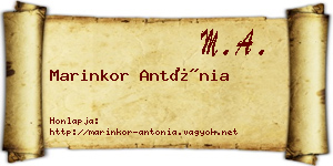Marinkor Antónia névjegykártya